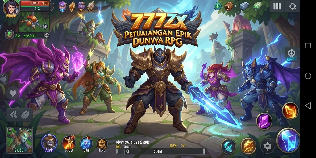 Tampilan screenshot <strong>777ZX</strong> yang menunjukkan aksi pertarungan mendebarkan di dunia RPG.