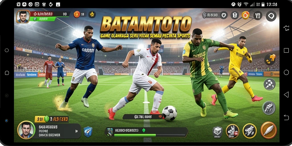 Screenshot menunjukkan aksi seru dalam game olahraga BATAMTOTO.