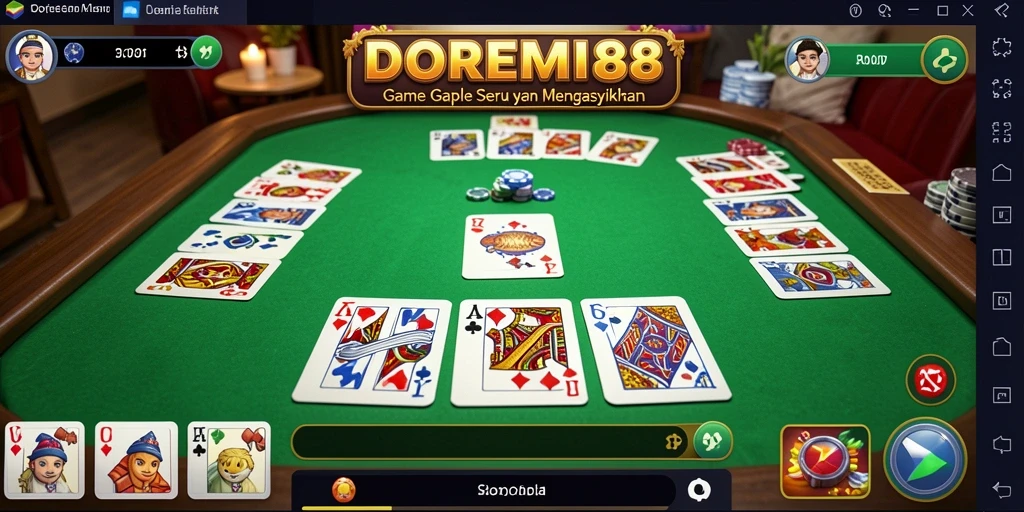 Screenshot DOREMI88 menampilkan gameplay Gaple yang seru dan interaktif.