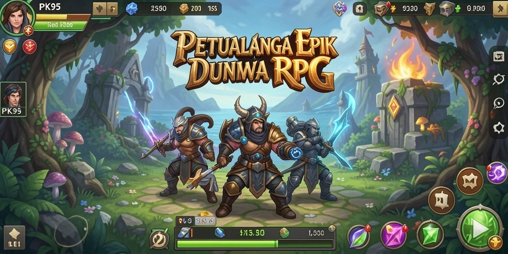 Gameplay PK95 menampilkan petualangan seru dalam dunia RPG yang penuh warna.