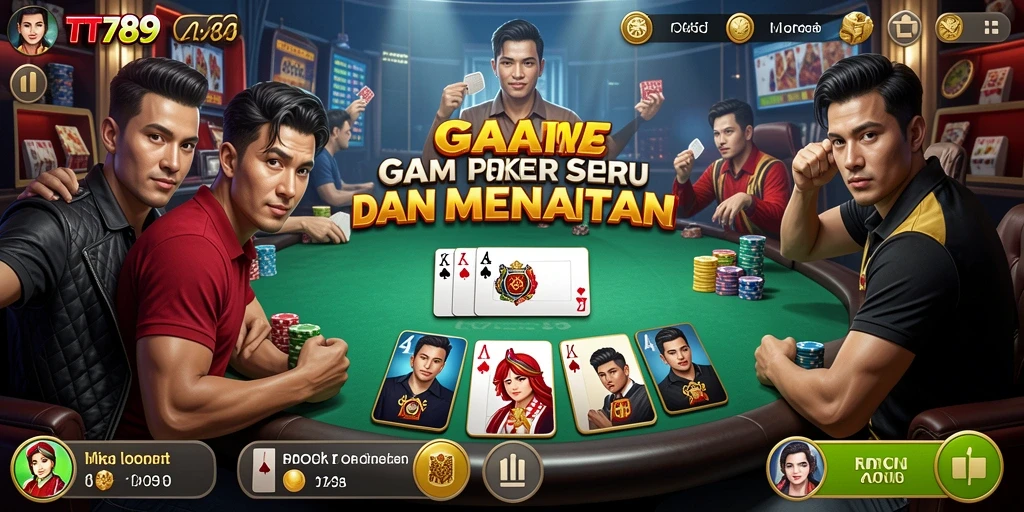 Gameplay Poker yang mendebarkan di TT789 dengan grafis menarik.