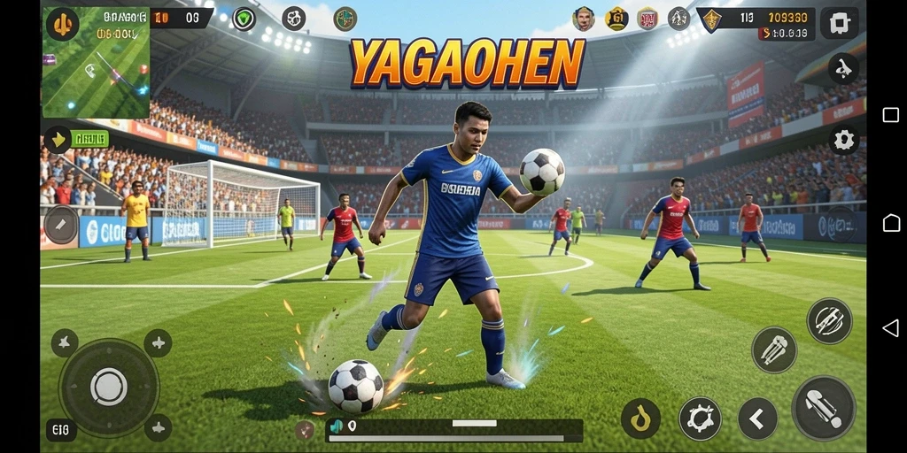 Tangkapan layar dari gameplay YAGAOHEN yang menegangkan di arena olahraga.